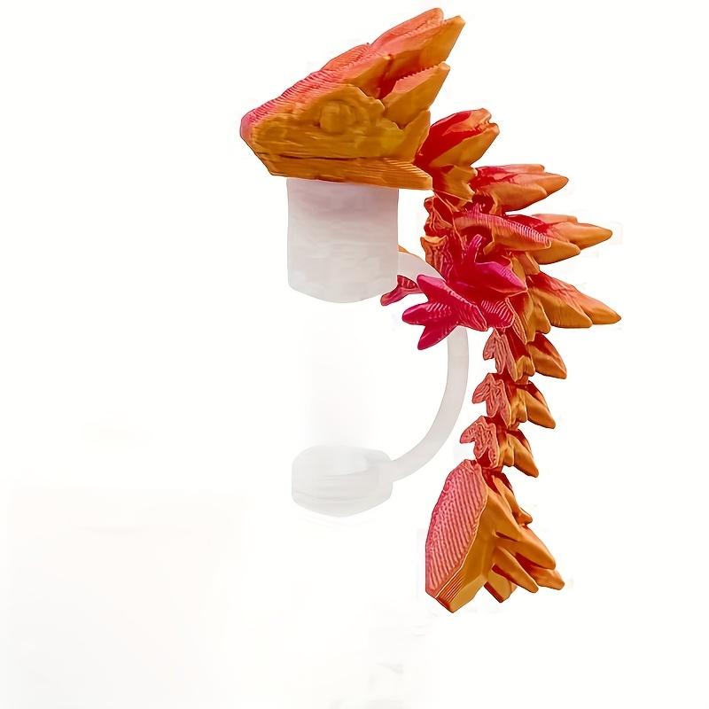 

Dragon-Shaped Straw Caps, Suitable for 30 And 40-Ounce Straw Cups, Silicone Straw Tops Covered, Featuring 3D Printed Dragons