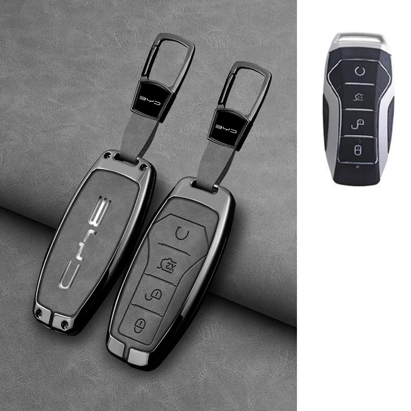 Alloy Car Remote Key Case Cover Shell For BYD Atto 3 Han EV Dolphin Lied Tang Dm Qin PLUS Song Pro MAX Yuan  Protector Keychain