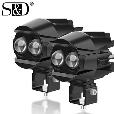 1 Stück/2 Stück Zweifarbiger LED-Scheinwerfer Zusatzmotorradscheinwerfer Nebelscheinwerfer 6000K 3500K Weiß+Gelb Offroad-Fahrlicht Arbeitsscheinwerfer für LKW Auto