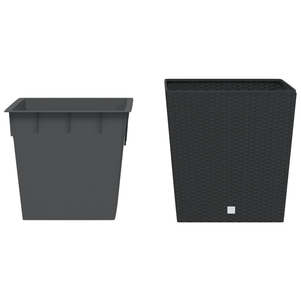 Vidaxl Donica Z Pojemnikiem Wewnętrznym, Antracyt, 37/64 L, Rattan Pp