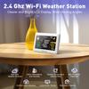  WiFi Weather Station Wireless Indoor Outdoor Thermometer Hygrometer Wall Alarm Clock Pressure App Online Forecast Monitor