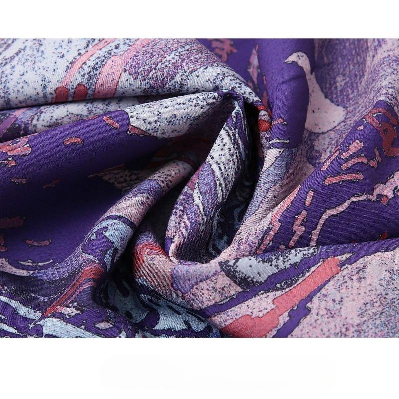 Retro Printed Women's Short Sleeved Shirts Single Breasted Shirt with Pocket Loose Medium Length Versatile Lapel Blouses