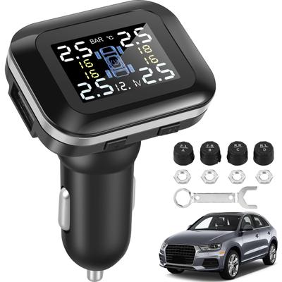 Sistem de monitorizare a presiunii în anvelope TPMS Sistem wireless de monitorizare a presiunii în anvelope în timp real cu 4 senzori externi și 6 moduri de alarmă