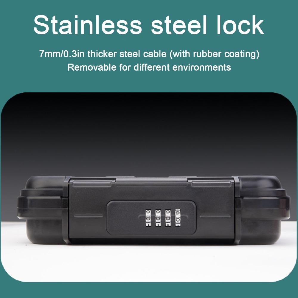 Waterproof Security Case With Removable Chain Safe Box Portable Combination Key Lock Box Beach