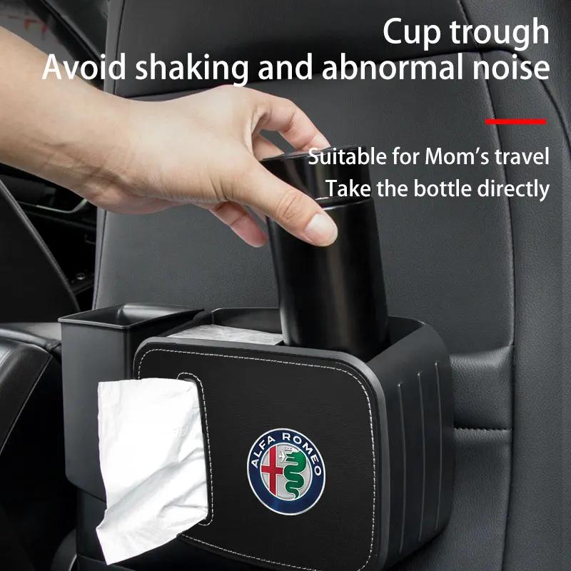Car Stickers For Alfa Romeo Car Multi-Functional Tissue Box Water Cup Holder Storage Box For Alfa Romeo GT 147 159 156 166 Giuli