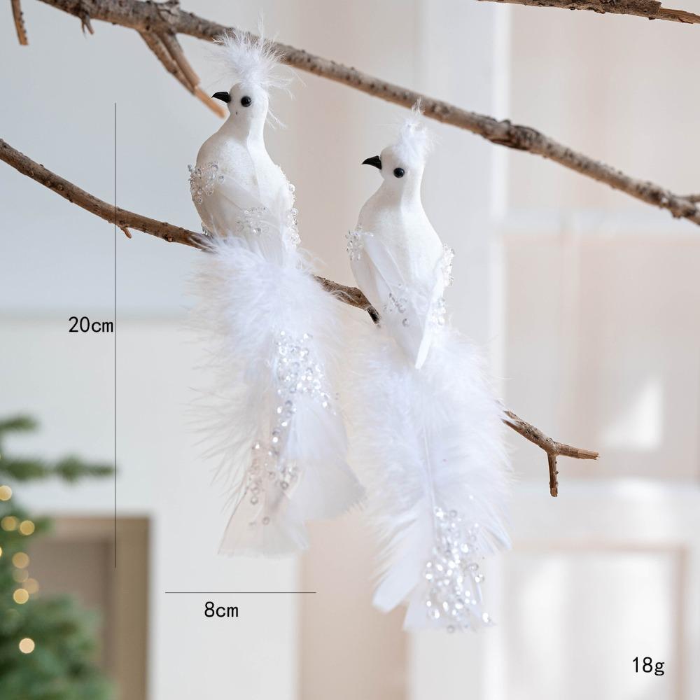 Glitter Glitter Christmas Bird Ornaments Realistic Christmas Tree Decoration  Indoor Decoration