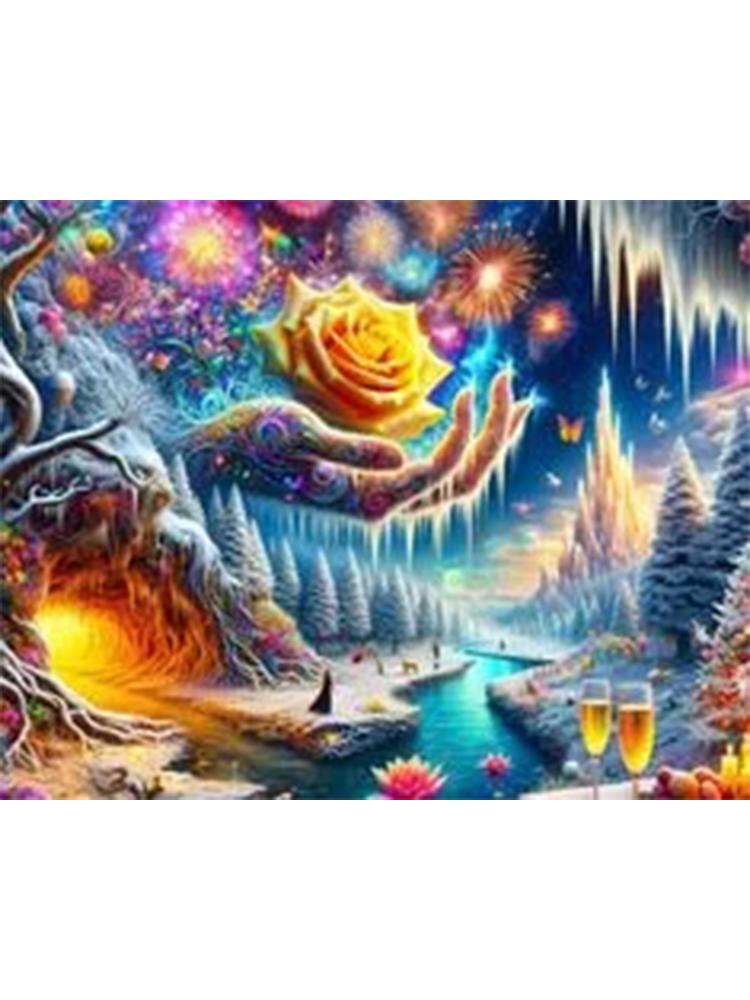 

DIY 5D Алмазная Картина Ручной Цветок Мечта Пейзаж Новый Продукт 2024 Полностью Инкрустированная Алмазная Вышивка Специальная Распродажа Украшения Full Round 20x30CM