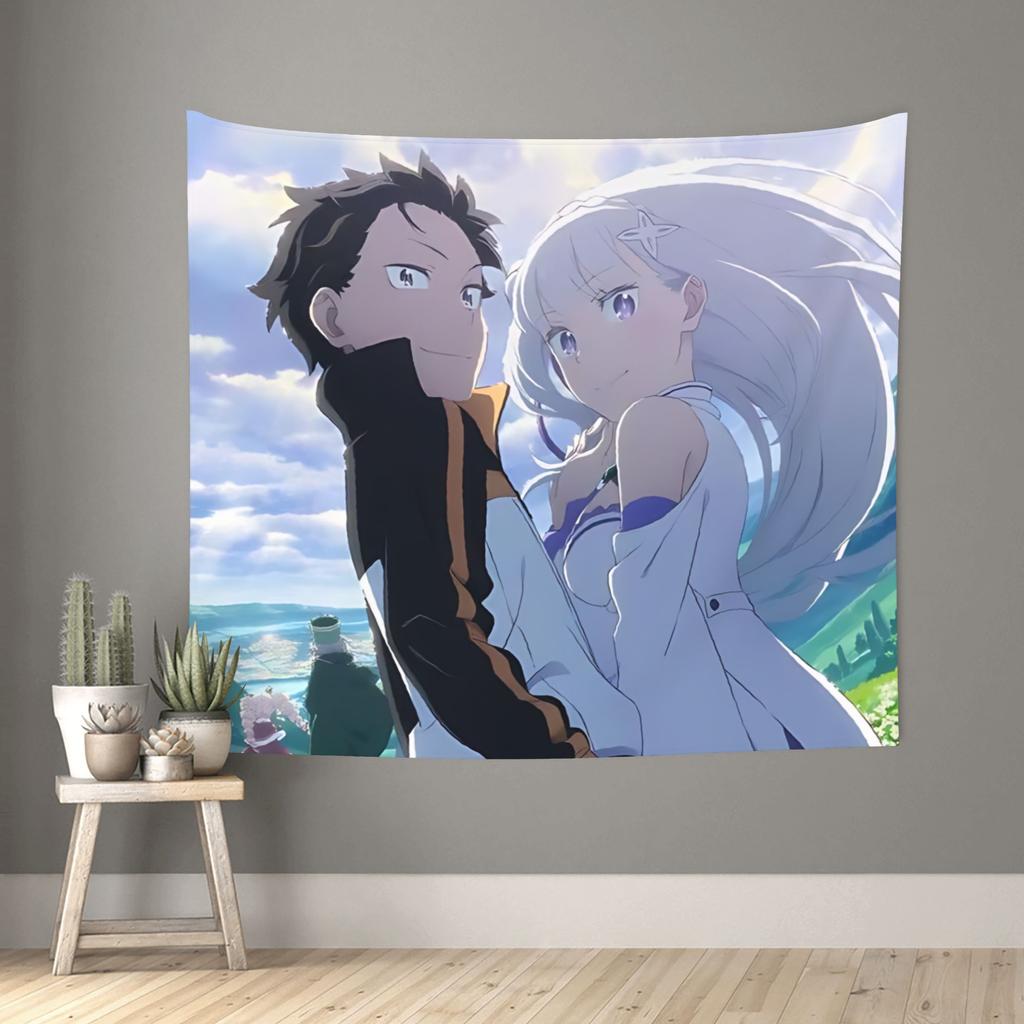 Re ZERO Anime Tapestry Room decoration Home Decoration Tapestry Decor Accessories Cute Room Decor