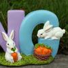 Easter Spring Rabbit Statue Table Decoration Tabletop Figurine for Home Party