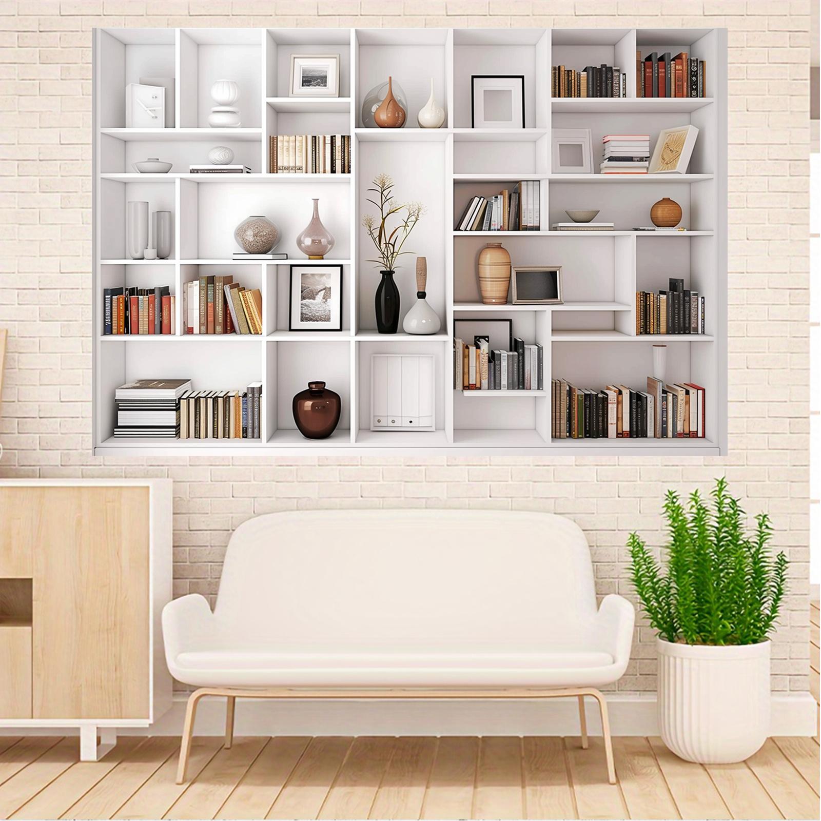 The multifunctional white bookshelf and office