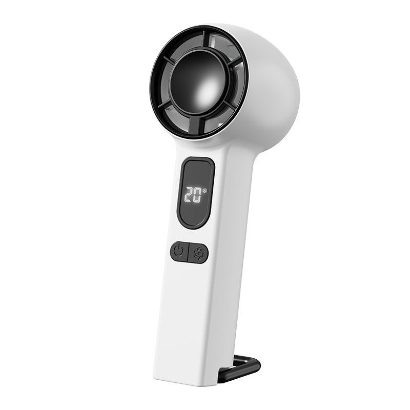 Foldable High-Speed Handheld Turbo Neck Fan with Ice Pack & Rechargeable Battery Without Ice Pack