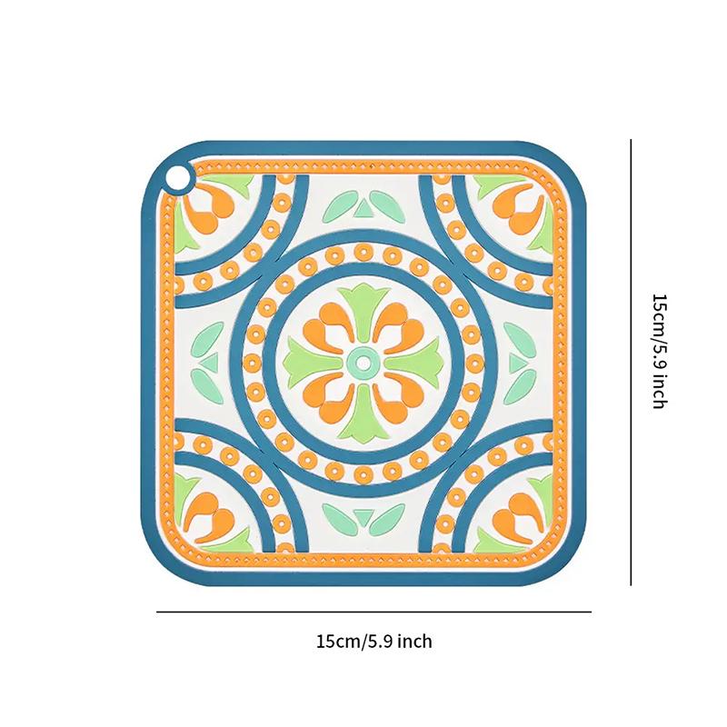 

Household Western placemat anti-scalding teacup mat high temperature resistant round plate bowl mat Pack of 1 каталіна синього кольору