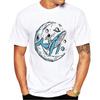 TEEHUB Vintage Astronaut Tops Whale Shark Print Men's T-Shirt O-Neck Men Short Sleeve Male Casu