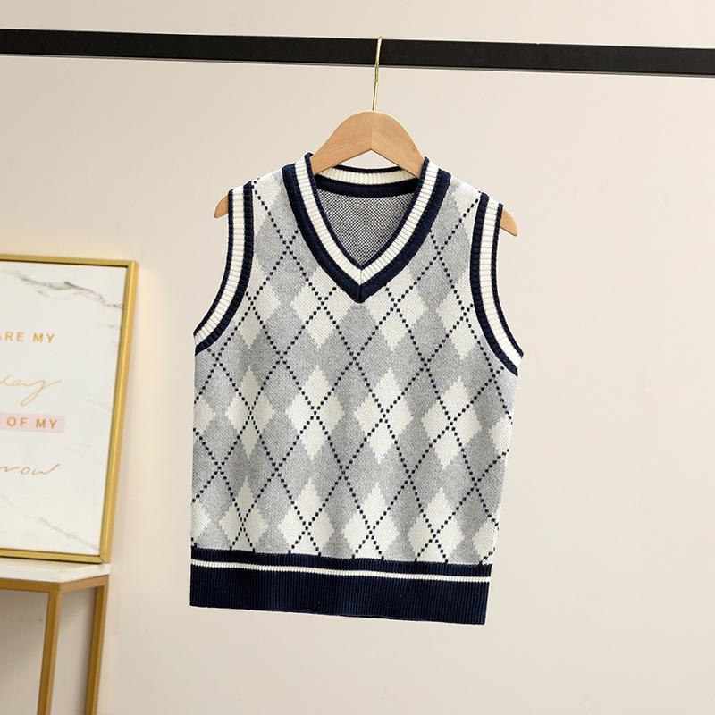 British Style Autumn/Winter Knit Vest for Primary and Secondary School Students