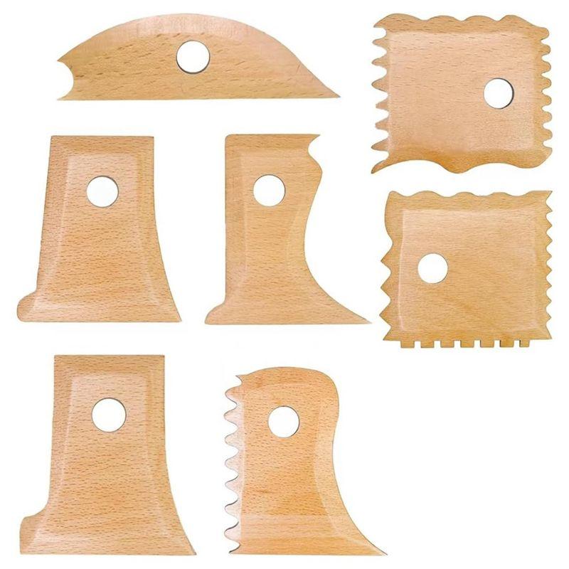 M-Modern-7 Pcs Pottery Tool Kit Pottery Trimming Tools Multishape Pottery Profile Rib Bundle Foot
