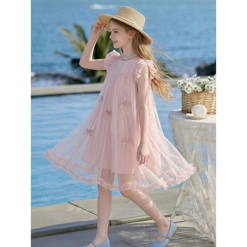 Sweet Pink Dress for Girls - Summer Children's Fashionable Princess Dress