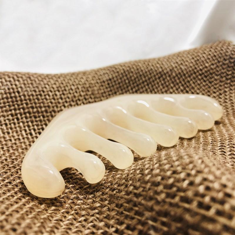 1Pcs Resin Beeswax Guasha Massager Head Meridian Massage Comb Face Neck Acupuncture Therapy Gouache Scraper Scalp Relaxation
