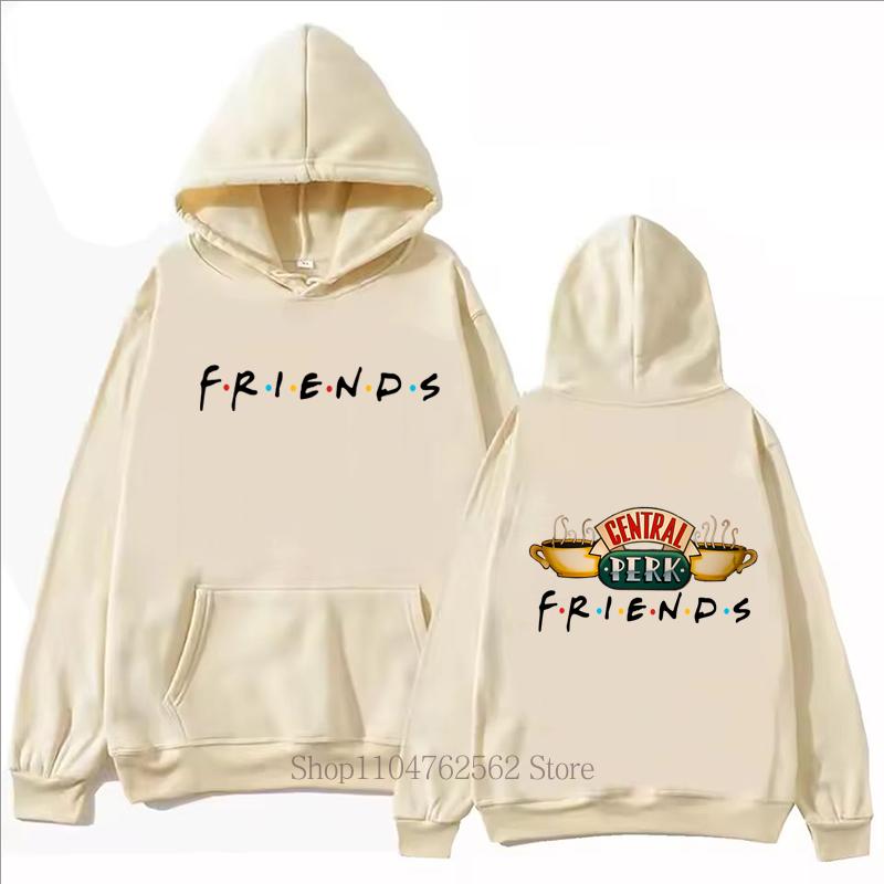

Friends Graphic Print Women Clothes Casual Fashion Hoodie Vintage Long Sleeve Tops Fleece Men Pullover Sweatshirts XXXL бежевий