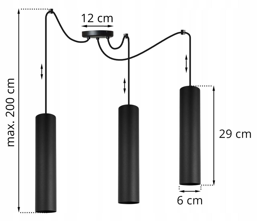 MODERN CEILING HANGING LAMP BLACK LED LAMP