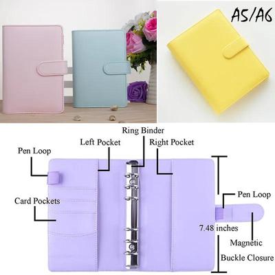A5/A6 Vintage Notebook Cover Refillable Notebook File Folder Notepad Cover Leather Ring Binder Office Supplies