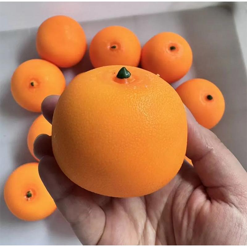 Orange Stress Ball Squishy Squeeze Toy Slow Rising Sensory Fidget with Crisp Sound ASMR Anti-Stress Relief Release Toy for Adult