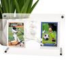 Acrylic Frame 7.7x5.3inch Horizontal Sign Holder 2 Slots Ribbon Design Clear Double Sided Frameless Picture Frame For Him Her