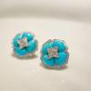 Luxury And Fashionable Turquoise Earings Stud With  Inlaid Blue Flower Earrings For Women Classic Wedding Jewelry Gift