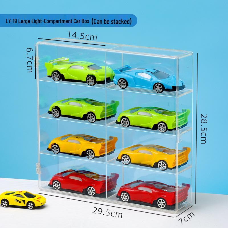 Stackable Diecast Car Display Case: Transparent Acrylic Shelf for Hot Wheels Models
