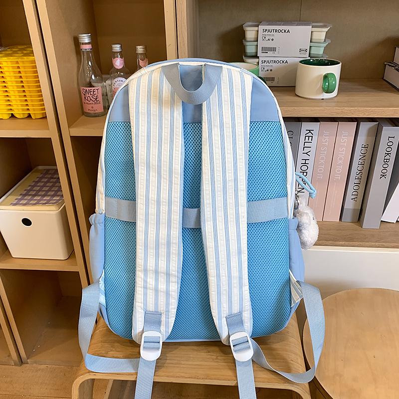 Gestreifter Rucksack für Gymnasiasten mit hoher Kapazität