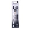Ergonomic Black and White Toothbrush Set for Couples Portable Gentle Cleaning