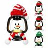 Mini Snowman Lantern with Hats And Scarves Christmas Flickering LED Candles Winter Small Snow Man Table Centerpiece for Holiday Party Favors