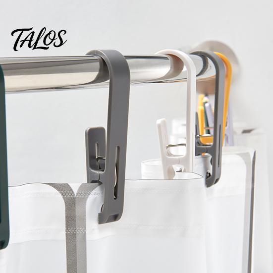 Punch Free Mounting Clips Laundry Hook with Clip, Non-Drilling ABS Closet Organizer, Multi Purpose Portable Clothes Drying Durable Anti-slip Clip for