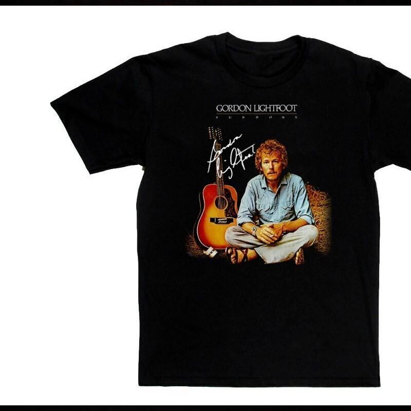 

Rare Gordon Lightfoot Sundown R.I.P Legend Signature Black All Size Shirt KH758 Unisex T-Shirt XXL