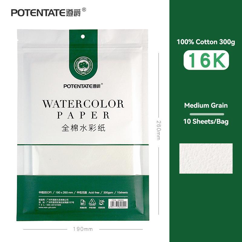 300g Cotton Watercolor Paper 8k/16k/32k Fine/Medium/Coarse Texture for Oil Stick Color Pencil Sketch Watercolor Gouache Postcard