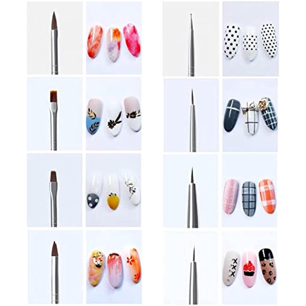 8 Stück Nagelpinsel, Nagelgelpinsel, Nail Art Pinsel für Nail Art Design, Gel-Rekonstruktions-Nagelpinsel, Nail Art Pinsel-Set für Maldetails