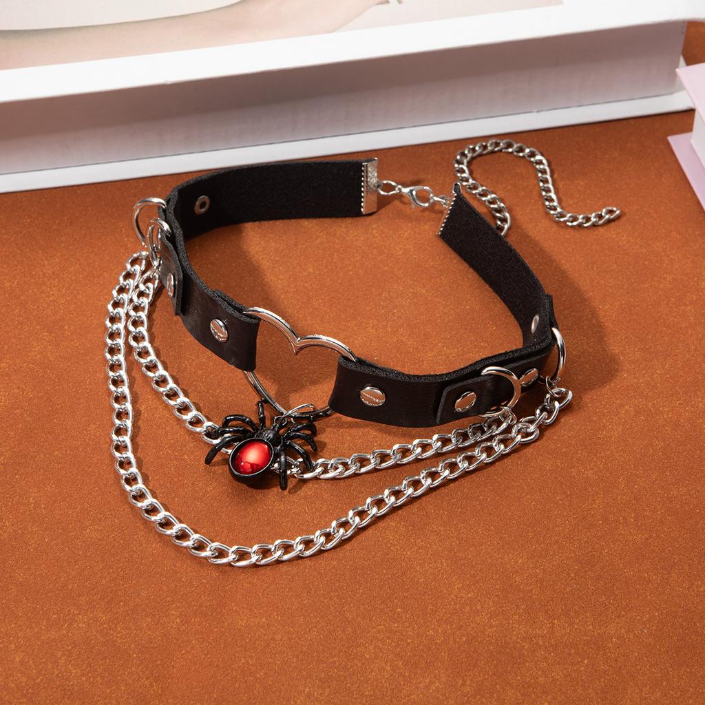 Dark Goth Punk Babes Choker Leather Collar Women Sweet Cool Collarbone Chain Cross Butterfly Necklace