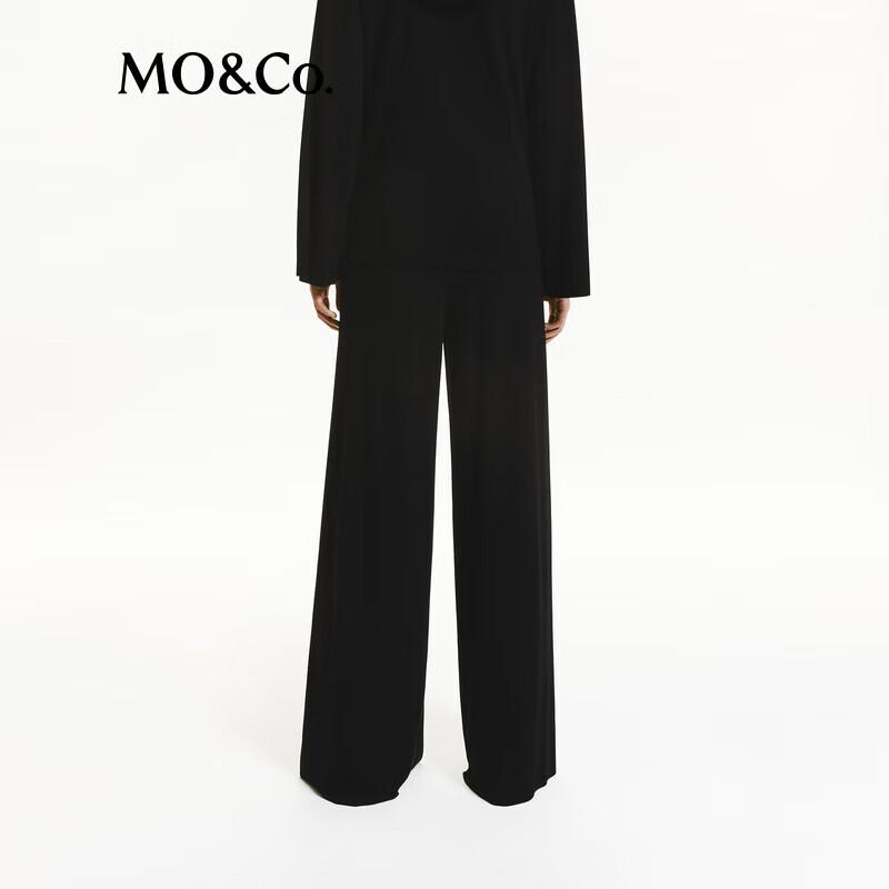 MO&Co. Autumn High-Waist Drawstring Wide-Leg Fleece Pants
