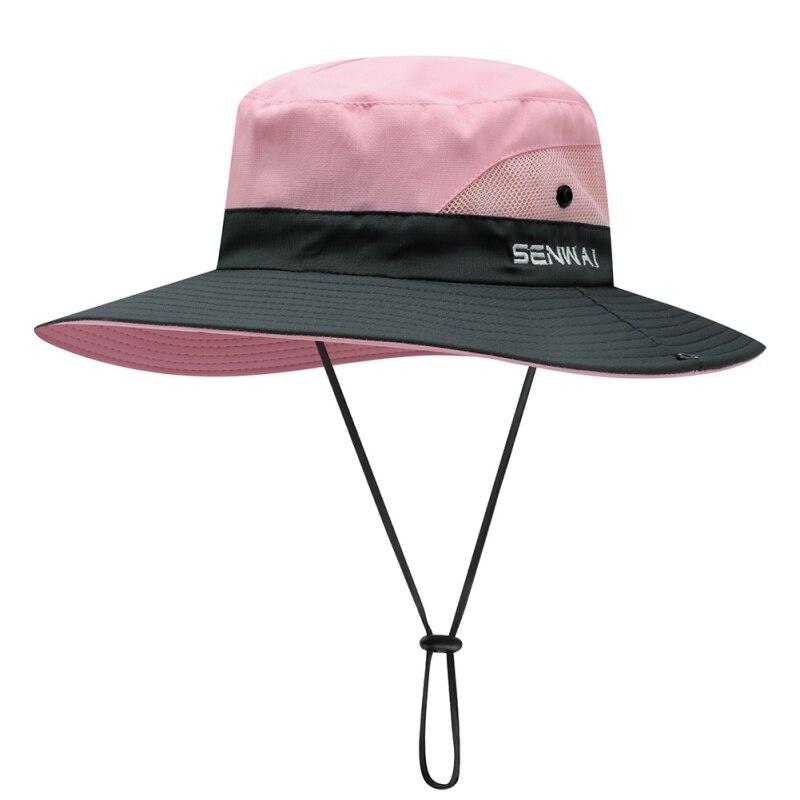 

Womens UV Protection Wide Brim Sun Hats - Cooling Mesh Ponytail Hole Cap Foldable Travel Outdoor Fishing Hat
