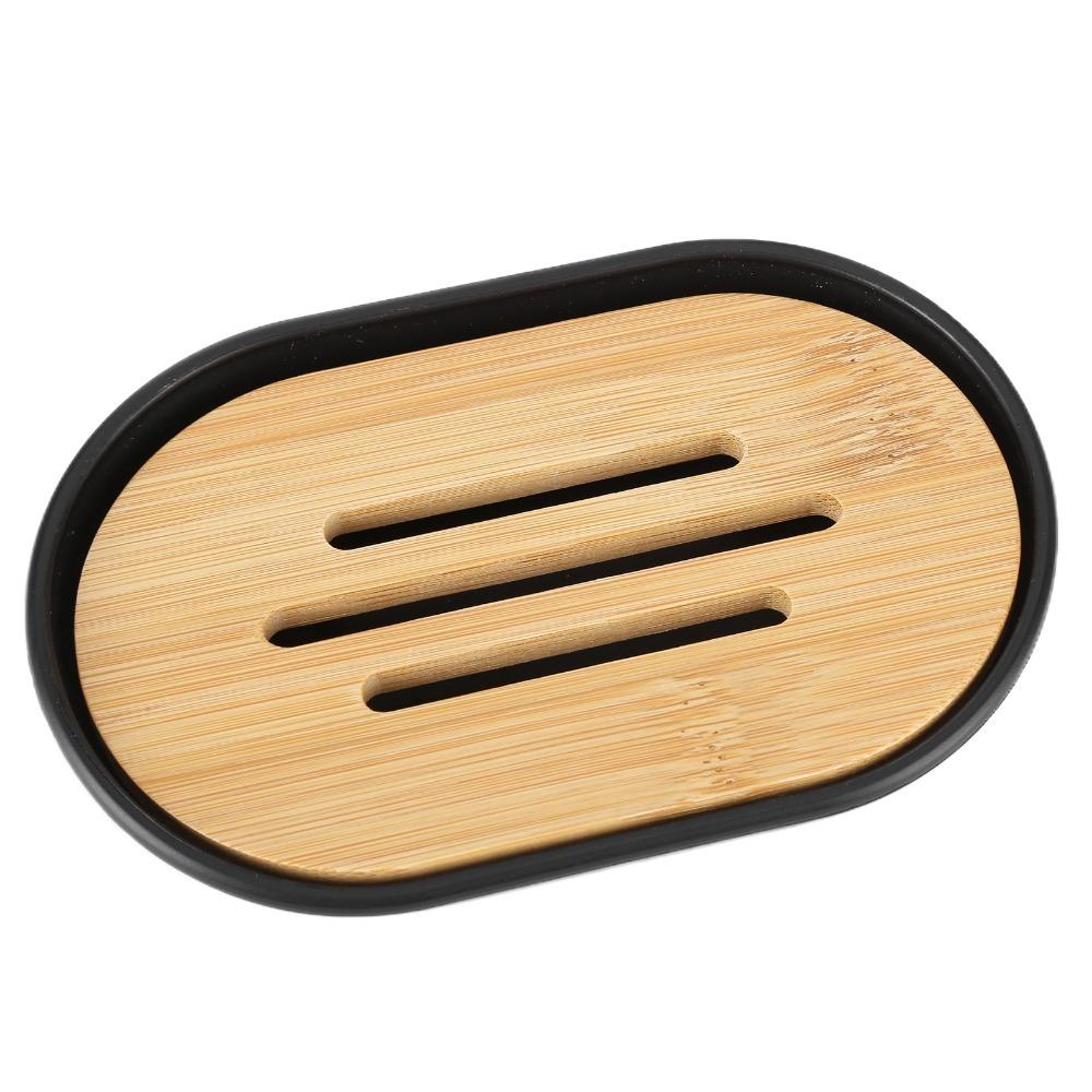 

Plastic Bamboo Bathroom Accessory Set Bathroom Organizer Set Washroom Bathroom Counter чёрный