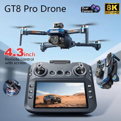 Nou Drone GT8 GPS 8K Profesional HD Camere Duble 360° WIFI 5G Motoare Fără Perii Evitare Obstacole Quadcopter Pliabil Jucării