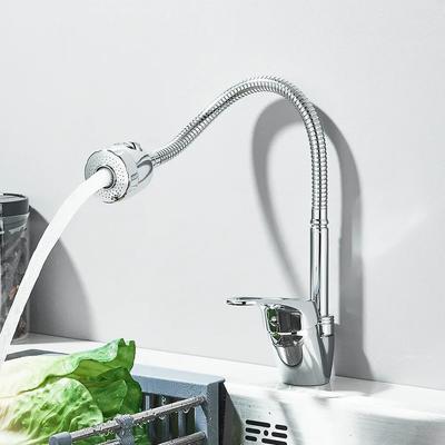 Kitchen Sink Faucet Hot and Cold Water Mixer Tap 360 Degree Rotating Flexible Hose Tap Deck Mounted Kitchen Accessories