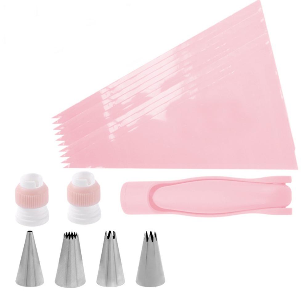 17 pcs/Set Reusable Cake Decorating Tool Set with Piping Bag with Nozzle Tips Pastry Icing Pen with Piping Spout Piping Bag