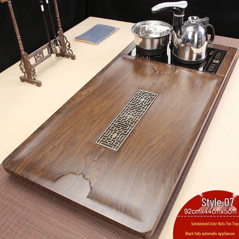 Automatic Electric Kettle & Solid Wood Tea Tray Kung Fu Tea Set