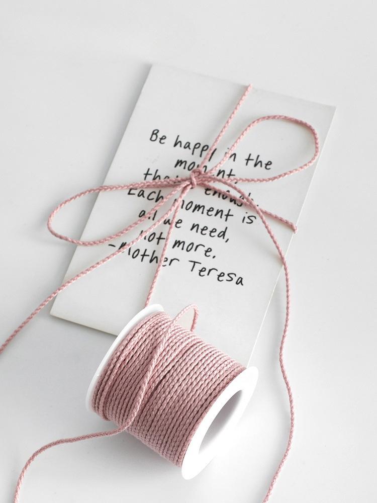 Monochrome Cotton Thread 2Mm Hand-Woven Thread Diy Beaded Rope Solid Color Wenwan Rope Tie Rope Gift Packaging String