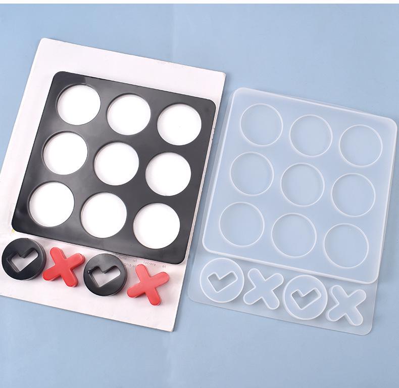 

Poppy DIY Tic-Tac-Toe Silicone Resin Mold - Nostalgic Childhood Fun Game