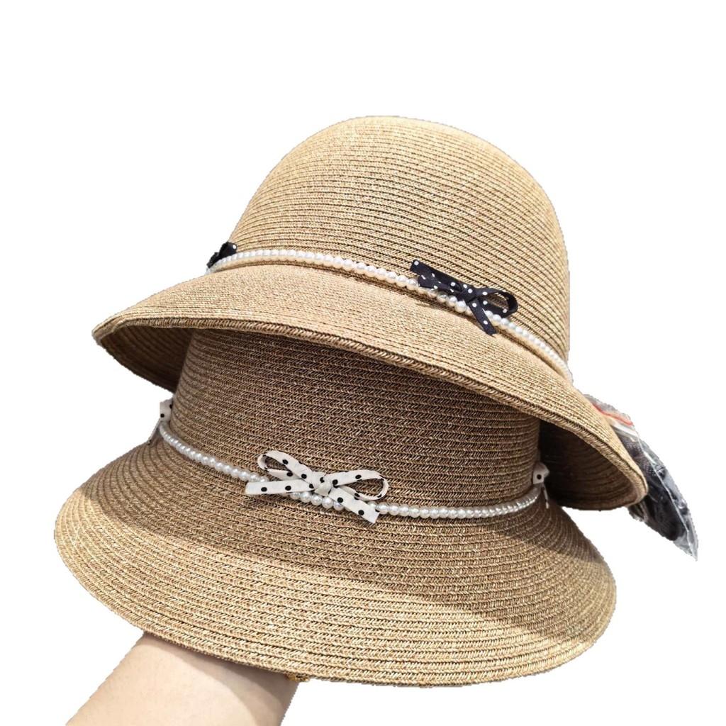 Classic Round Brim Weaving Hat With Elegant Embroidery And Adjustable Fit For Spring