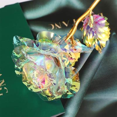 Colorful Creative Foil Plated Forever Love Valentine's Day Artifical Rose Simulation Rose Artifical Flower Gift
