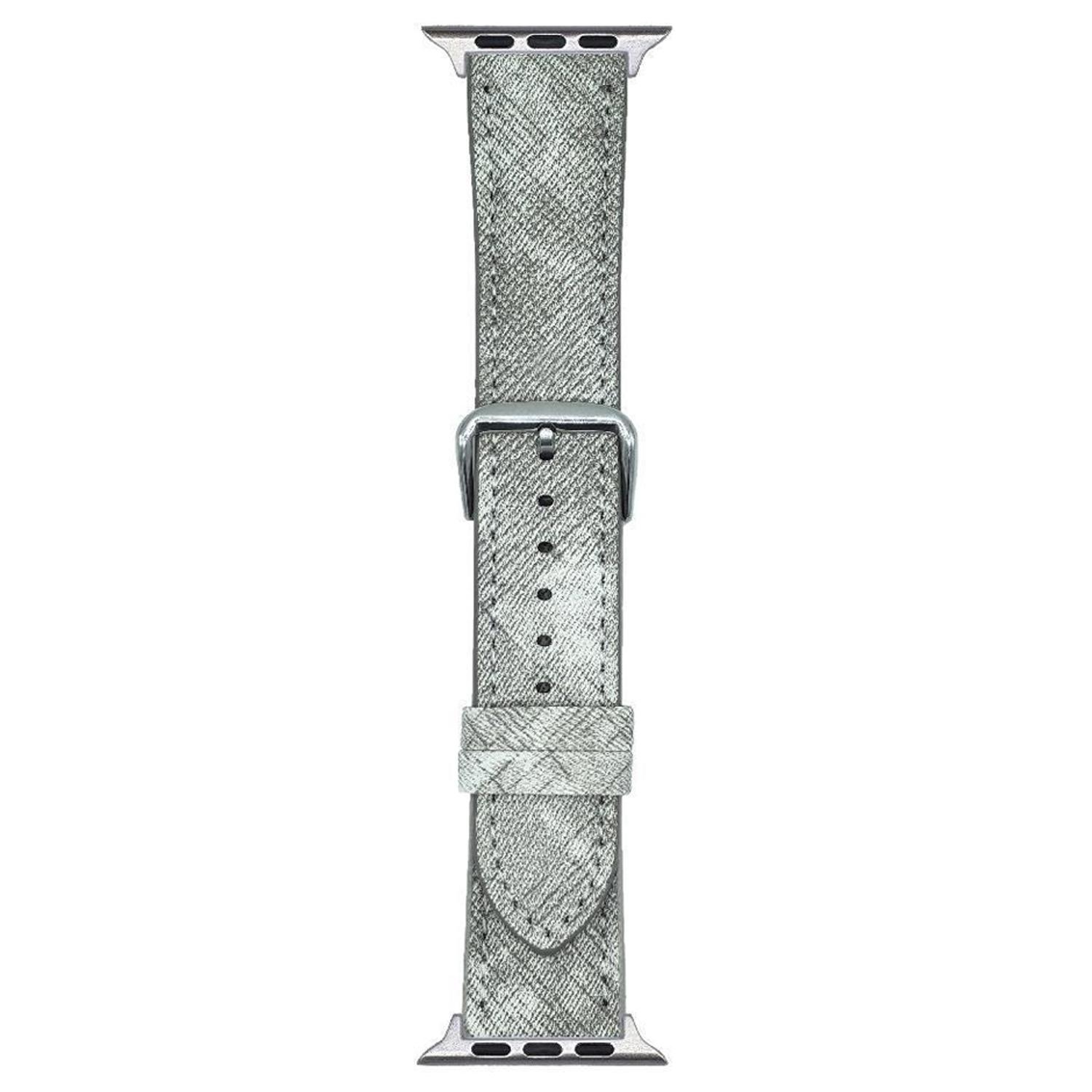 

Ремінці для Apple Watch Series 10 9 8 7 SE 6 5 4 3 2 1 42 мм 41 мм 40 мм 38 мм Шкіряний ремінець на зап ястя зі сталевою пряжкою White