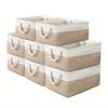Cotton and Linen Splicing Thick EVA Clothing Storage Box Without Cover Long Hand-held Jeans Toy Wardrobe Desktop Storage Basket