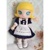 rakulifey Obitsu 11 Maid Outfit with Hair Accessory for 11cm Obitsu 4 Colors Dress, Dolls, (Black)